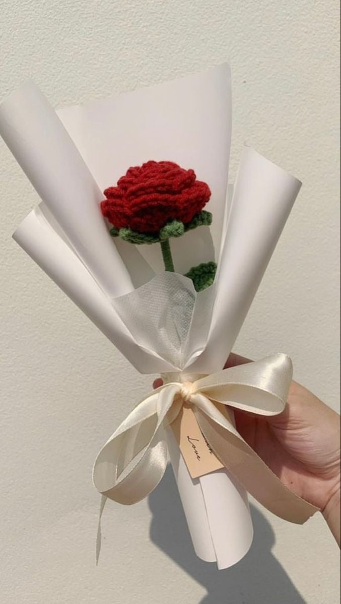 Forever Red Rose – Handmade Crochet Love Gift