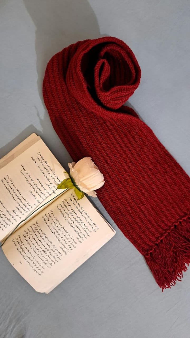 Red handmade crochet scarf inspired by Mikasa Ackerman anime style by Verity